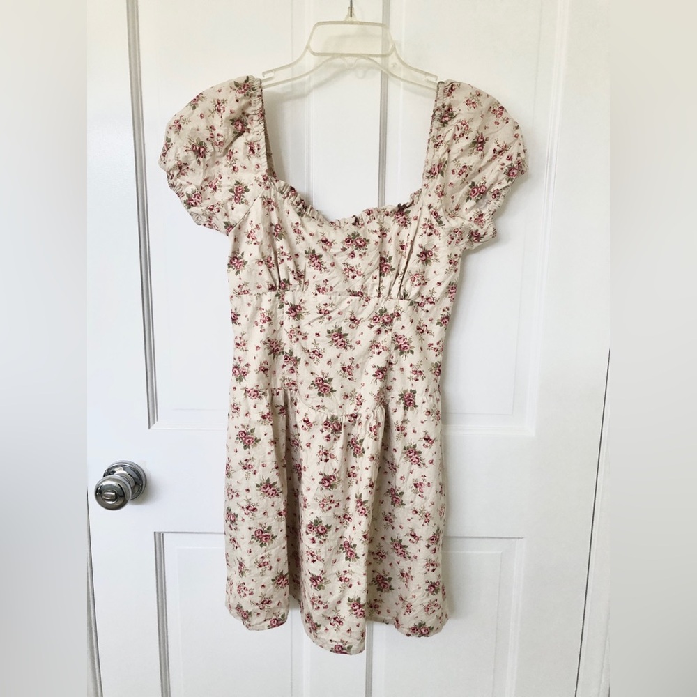 Petal and Pup Isobelle Floral Puff Sleeve cottagecore Mini Sundress size small - Picture 2 of 9